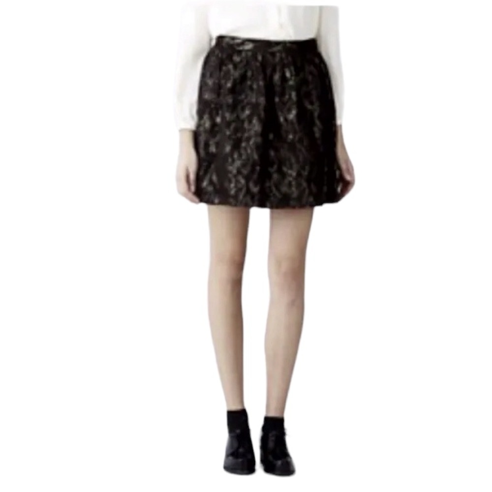 Steven Alan Angie Mini Skirt in Bittersweet/Gold Size Small
